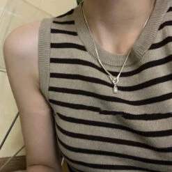 Simple Style Solid Color Sterling Silver Plating Gold Plated Pendant Necklace -Cheap Jewelry Store 1681126371398651904 1