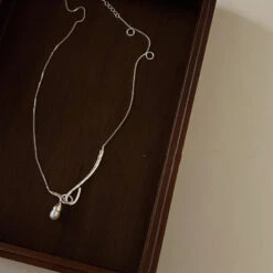 Simple Style Solid Color Sterling Silver Plating Gold Plated Pendant Necklace -Cheap Jewelry Store 1681126374011703296