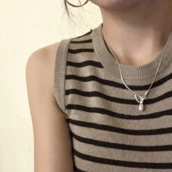 Simple Style Solid Color Sterling Silver Plating Gold Plated Pendant Necklace -Cheap Jewelry Store 1681126377207762944