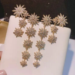 1 Pair Fairy Style Star Inlay Copper Zircon Drop Earrings -Cheap Jewelry Store 1681492143597817856