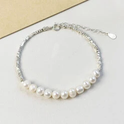 Lady U Shape Freshwater Pearl Sterling Silver Beaded Plating Bracelets -Cheap Jewelry Store 1681499968042569728 1