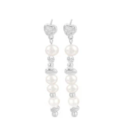 1 Pair Sweet Heart Shape Beaded Plating Freshwater Pearl Sterling Silver Drop Earrings -Cheap Jewelry Store 1681499968155815936