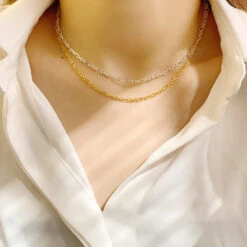 Simple Style Solid Color Sterling Silver Plating Necklace -Cheap Jewelry Store 1681499975353241600