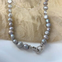 Lady Solid Color Freshwater Pearl Sterling Silver Beaded Plating Necklace -Cheap Jewelry Store 1681500088607838208