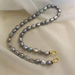 Lady Solid Color Freshwater Pearl Sterling Silver Beaded Plating Necklace -Cheap Jewelry Store 1681500089241178112