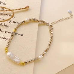 Vacation Irregular Freshwater Pearl Sterling Silver Beaded Plating Bracelets -Cheap Jewelry Store 1681500105091452928 1