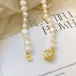 Glam Flower Freshwater Pearl Sterling Silver Plating Inlay Zircon Necklace -Cheap Jewelry Store 1681500112959967232