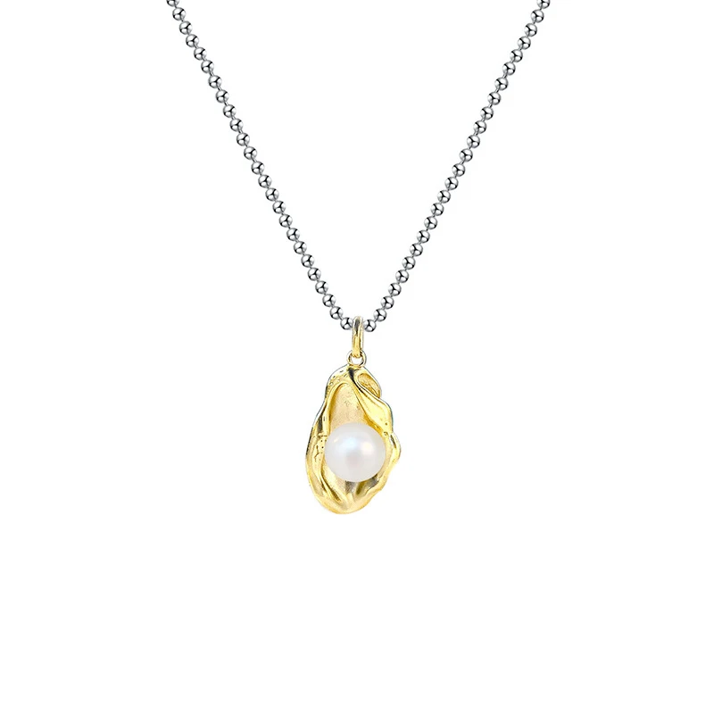 Elegant Geometric Sterling Silver Inlay Artificial Pearls Pendant Necklace 6 Elegant Geometric Sterling Silver Inlay Artificial Pearls Pendant Necklace - Image 4