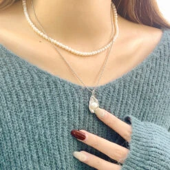 Elegant Geometric Sterling Silver Inlay Artificial Pearls Pendant Necklace 9 Elegant Geometric Sterling Silver Inlay Artificial Pearls Pendant Necklace -Cheap Jewelry Store 1681500290802651136