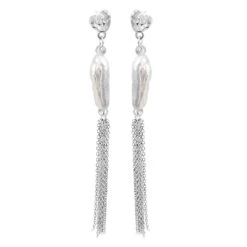1 Pair Elegant Tassel Heart Shape Plating Freshwater Pearl Sterling Silver Drop Earrings -Cheap Jewelry Store 1681500742147510272