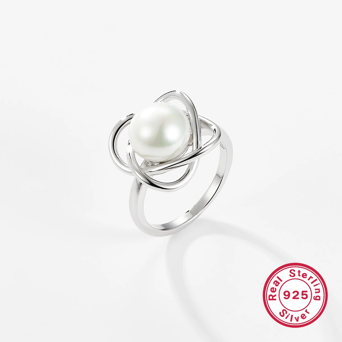 Basic Simple Style Streetwear Round Flower Sterling Silver Inlay Pearl Rings 6 Basic Simple Style Streetwear Round Flower Sterling Silver Inlay Pearl Rings - Image 4