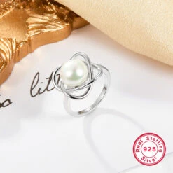 Basic Simple Style Streetwear Round Flower Sterling Silver Inlay Pearl Rings