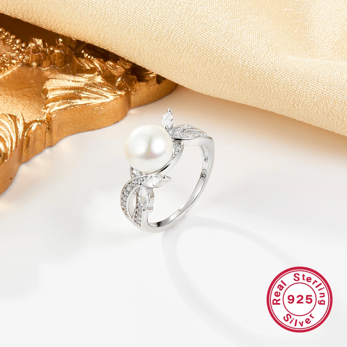 Basic Simple Style Streetwear Round Flower Sterling Silver Inlay Pearl Rings 4 Basic Simple Style Streetwear Round Flower Sterling Silver Inlay Pearl Rings - Image 2