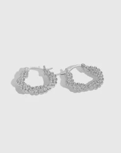 1 Pair Simple Style Irregular Plating Sterling Silver Hoop Earrings -Cheap Jewelry Store 1681840414849634304