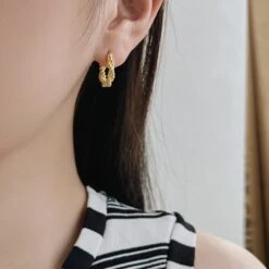 1 Pair Simple Style Irregular Plating Sterling Silver Hoop Earrings -Cheap Jewelry Store 1681840473657970688