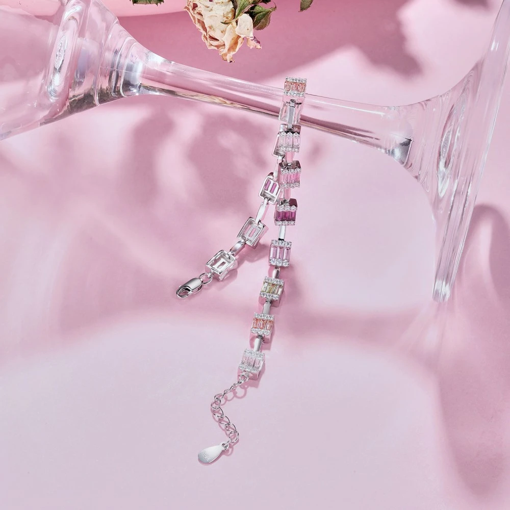 Glam Geometric Sterling Silver Plating Inlay Zircon Bracelets 7 Glam Geometric Sterling Silver Plating Inlay Zircon Bracelets - Image 5