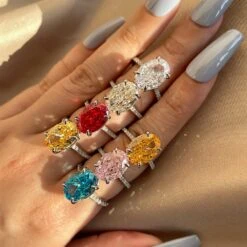 Elegant Glam Oval Sterling Silver Plating Inlay Zircon Rings -Cheap Jewelry Store 1681840530255908864 1