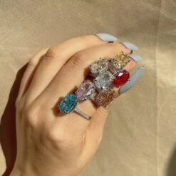 Elegant Glam Oval Sterling Silver Plating Inlay Zircon Rings -Cheap Jewelry Store 1681840560568143872