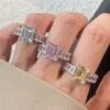 Elegant Square Sterling Silver Plating Inlay Zircon Rings -Cheap Jewelry Store 1681840574359015424