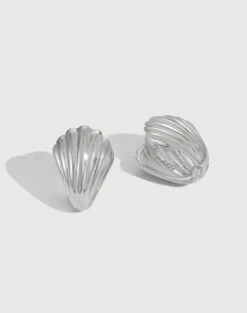 1 Pair Vacation Simple Style Shell Plating Sterling Silver Ear Studs -Cheap Jewelry Store 1681840641044254720