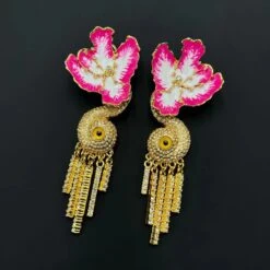 1 Pair Sweet Eye Flower Inlay Alloy Rhinestones Drop Earrings