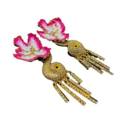 1 Pair Sweet Eye Flower Inlay Alloy Rhinestones Drop Earrings -Cheap Jewelry Store 1681845294859423744