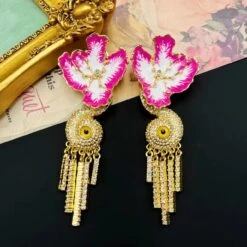 1 Pair Sweet Eye Flower Inlay Alloy Rhinestones Drop Earrings -Cheap Jewelry Store 1681845320390152192
