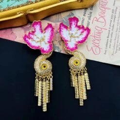 1 Pair Sweet Eye Flower Inlay Alloy Rhinestones Drop Earrings -Cheap Jewelry Store 1681845379206877184