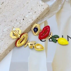 1 Pair Lady Lips Devil'S Eye Fruit Plating Metal Drop Earrings -Cheap Jewelry Store 1681846477573459968