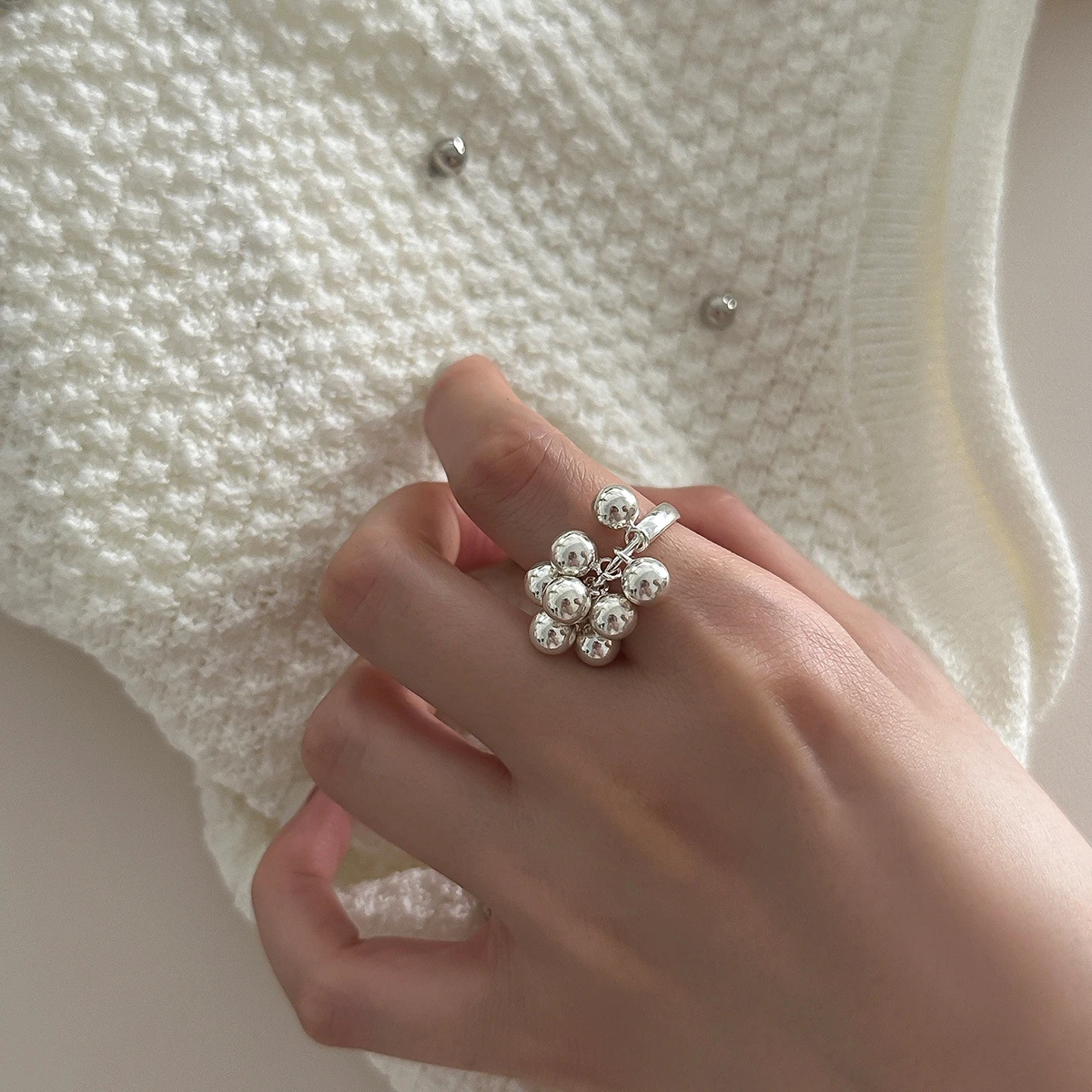 Elegant Lady Geometric Sterling Silver Plating Open Rings 6 Elegant Lady Geometric Sterling Silver Plating Open Rings - Image 4