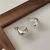 1 Pair Retro Geometric Polishing Sterling Silver Ear Studs 1 1 Pair Retro Geometric Polishing Sterling Silver Ear Studs -Cheap Jewelry Store 1681847391927537664