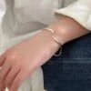Elegant Waves Sterling Silver Cuff Bracelets -Cheap Jewelry Store 1681847778302627840