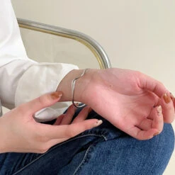 Elegant Waves Sterling Silver Cuff Bracelets -Cheap Jewelry Store 1681847797390905344