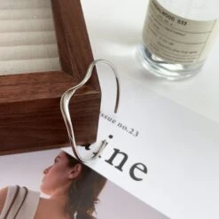 Elegant Waves Sterling Silver Cuff Bracelets -Cheap Jewelry Store 1681847833998790656