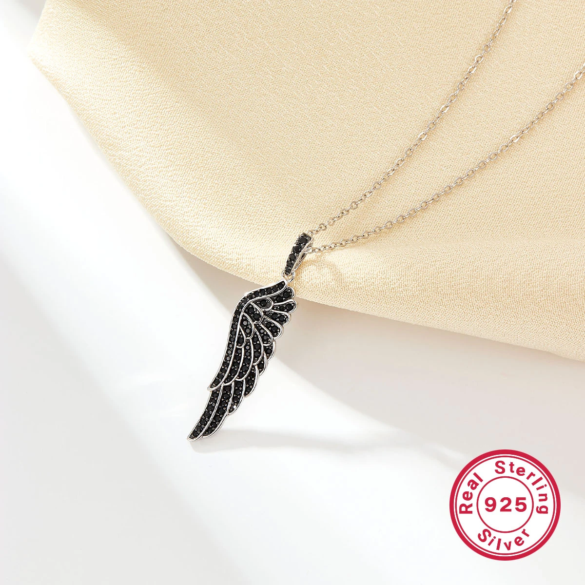 Lady Streetwear Feather Sterling Silver Plating White Gold Plated Pendant Necklace 5 Lady Streetwear Feather Sterling Silver Plating White Gold Plated Pendant Necklace - Image 3