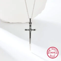 Retro Lady Cross Sterling Silver Plating White Gold Plated Pendant Necklace -Cheap Jewelry Store 1682292280536469504 1