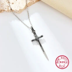 Retro Lady Cross Sterling Silver Plating White Gold Plated Pendant Necklace -Cheap Jewelry Store 1682292280582606848