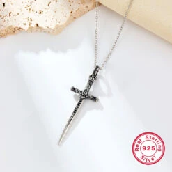 Retro Lady Cross Sterling Silver Plating White Gold Plated Pendant Necklace -Cheap Jewelry Store 1682292280586801152