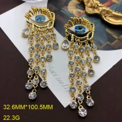 1 Pair Elegant Retro Devil'S Eye Plating Inlay Alloy Zircon Drop Earrings -Cheap Jewelry Store 1682602129023438848