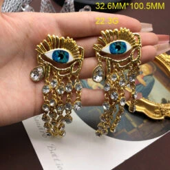 1 Pair Elegant Retro Devil'S Eye Plating Inlay Alloy Zircon Drop Earrings -Cheap Jewelry Store 1682602129879076864