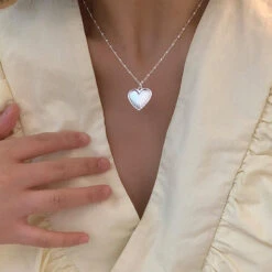 Sweet Heart Shape Sterling Silver Plating Pendant Necklace -Cheap Jewelry Store 1682603253365346304