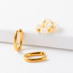 1 Pair Sweet Double Ring Beaded Plating Freshwater Pearl Copper Drop Earrings -Cheap Jewelry Store 1682609630116712448