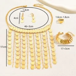 Elegant Glam Lady Geometric Copper Tassel Plating 18K Gold Plated Rings Earrings Necklace -Cheap Jewelry Store 1682681799181996032