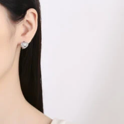 1 Pair Lady Heart Shape Plating Inlay Sterling Silver Artificial Gemstones Earrings -Cheap Jewelry Store 1683647425773965312