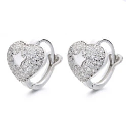 1 Pair Lady Heart Shape Plating Inlay Sterling Silver Artificial Gemstones Earrings -Cheap Jewelry Store 1683647454622388224