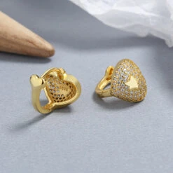 1 Pair Lady Heart Shape Plating Inlay Sterling Silver Artificial Gemstones Earrings -Cheap Jewelry Store 1683647483223347200