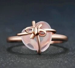 Lady Heart Shape Sterling Silver Inlay Gem Open Rings -Cheap Jewelry Store 1684466960030633984