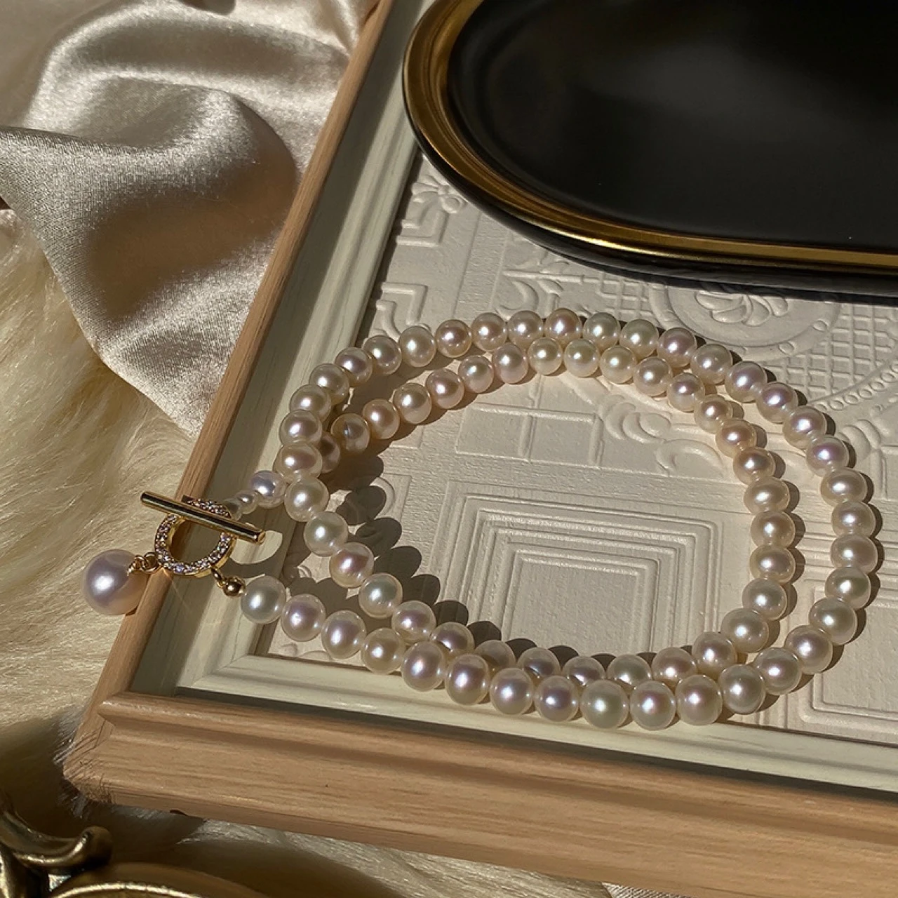 1 Piece Simple Style Water Droplets Beaded Freshwater Pearl Pendant Necklace 5 1 Piece Simple Style Water Droplets Beaded Freshwater Pearl Pendant Necklace - Image 3